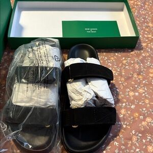 J. Crew NWT Black Suede Sandals with Adjustable Straps, sz 7
